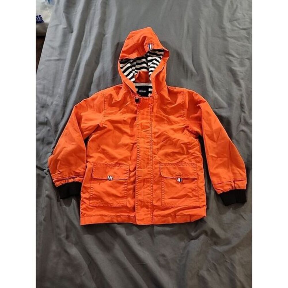 Hiheart Kids Windbreaker Jacket Zipper Front Hooded Orange Size‎ 4/5 EU 120